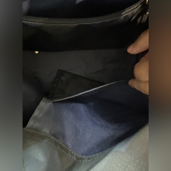 👜 Lands' End Navy Blue/Black Diamond Canvas Tote Shoulder Bag 🌟 - Picture 12 of 16